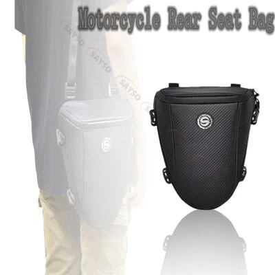 Motorcycle Tail Bag Rear Seat Bag Luggage Motorbike Storage Backpack Black - Image 1 of 4