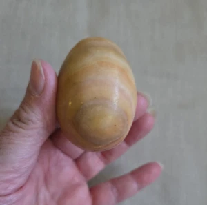 Egg Natural Agate Quartz Stone Banded Brown Beige Polished- Approx 2" - Picture 1 of 8