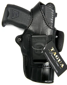 Right Hand Black Leather 4 in 1 Thumb Break Holster for H&K HK45 COMPACT 3.9" - Picture 1 of 5