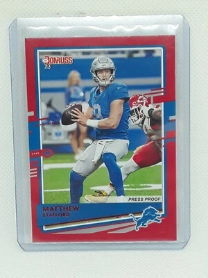 Matthew Stafford 2020 Donruss Football RED PRESS PROOF #96 Detroit Lions - Image 1 of 2