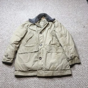 VTG 50s Comfy Outdoor Garment Quilted Down Jacket Coat Mens Medium Tan USA Flaws - Picture 1 of 16