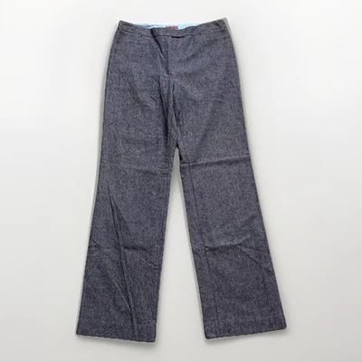 J CREW Wool Blend Fall Career Pants Sz 6 Indigo Blue Mid-rise Straight Lined NEW - Image 1 of 4