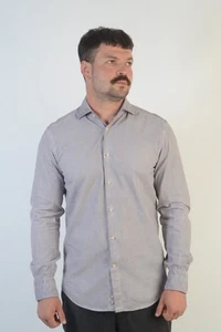 Boggi Milano Luxury Men's Light Purple Cotton Velvet Long Sleeve Shirt Size M - Picture 1 of 11