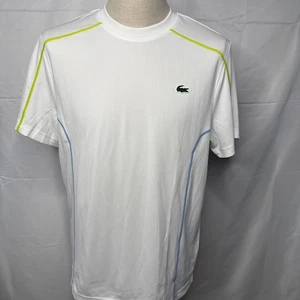 Lacoste Men’s White Shirt L Regular Fit Crew Neck T-Shirt Polyester logo - Picture 1 of 8