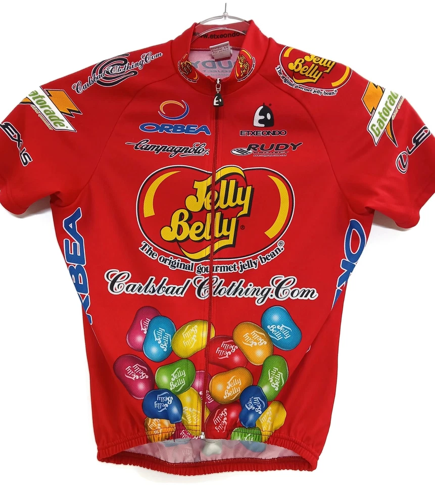 Camiseta deportiva de ciclismo Etxeondo Jelly Belly para hombre XXL roja cremallera completa manga corta Carlsbad Foto 1 de 4