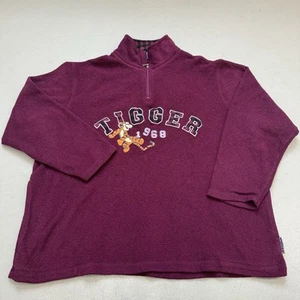 Vtg 90s Disney Womens 18W Winnie the Pooh Tigger 1/4 Zip Fleece Pullover Sweater - Picture 1 of 9