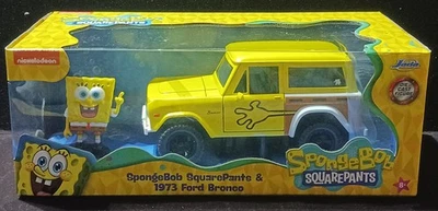 JADA: "1973 Ford Bronco" SpongeBob SquarePants  w- Figure Yellow 1:24 NIB- 2024 - Image 1 of 4