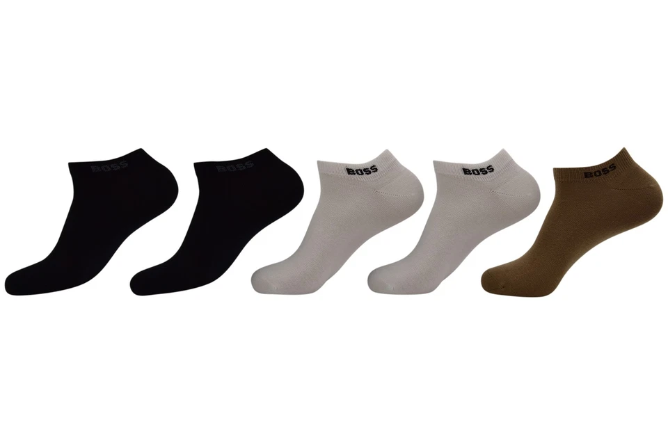Hugo Boss Men's 5-Pairs Ankle Socks Black/White/Beige Size: 7-13 - Image 1 of 2