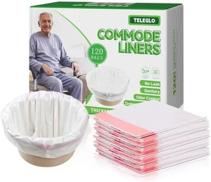 Commode Liners 120PCS Bedside Commode Liners Disposable-Portable Toilet Bags - Picture 1 of 7