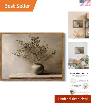 Rustic Olive Branch Still Life Wall Decor 12x16In - Image 1 of 4