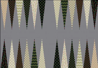 Needlepoint Handpainted Susan Roberts Backgammon Board Patterned Points - Image 1 of 4