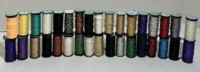34 Kreinik Metallics #16 Medium Braid Embroidery Craft Thread Mixed Color Lot - Image 1 of 4