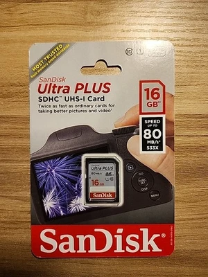 SanDisk Ultra Plus 16GB Class 10 Memory Card - SDSDUSC-016G-AN6IN - NEW SEALED - Image 1 of 2