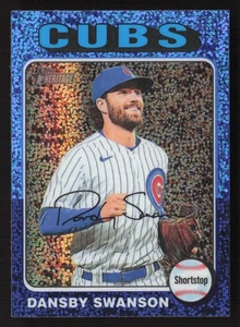 2024 Topps Heritage #457 Dansby Swanson Chrome Blue Sparkle Refractor Cubs - Picture 1 of 2