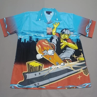 Sun & Moon Shirt Mens Extra Large Blue Skateboard Graphic Short Sleeve 40278 - Image 1 of 4