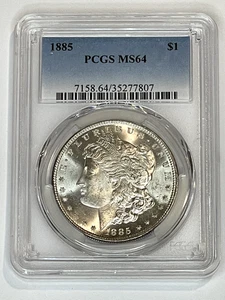 Dólar de plata Morgan 1885 $1 graduación profesional MS64 ~ Hermosa moneda ~ Envío gratuito - Imagen 1 de 2