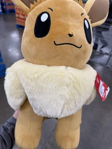 Juguete de peluche Pokemon Eevee Jumbo de Jazwares 2025 con etiquetas oficiales - Imagen 1 de 5