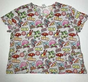 EUC! Marvel The Avengers Scrub Top Womens Size 3XL - Picture 1 of 12