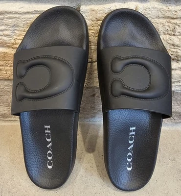 New Coach Womens Size 11 B Ulla Slide Rubber Sandal Contoured Insole Black - Image 1 of 4