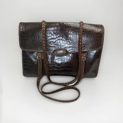 Brighton Messenger сумка с короткими ручками ноутбука сумка через плечо коричневый крок кожи портфель зеркало - Изображение 1 из 4