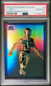 2022 Star Wars Galaxy C-3PO rifrattore viola /25 PSA 10 #8 - Foto 1 di 2