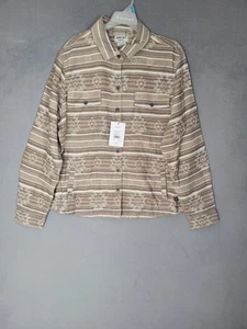 Ariat Women's REAL Chore Shirt Jacket Brown Aztec Print Western Shirt XXL - Picture 1 of 10