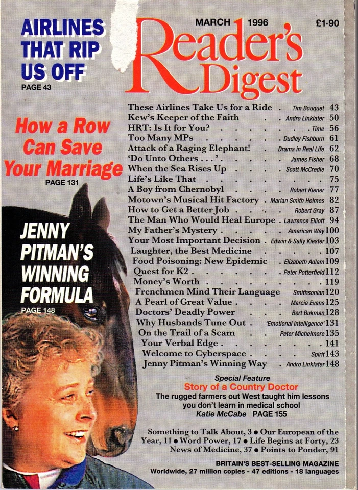 Vol. 148 No. 887 March 1996 Readers Digest Maga... - Russell Twisk (editor) -... - Image 1 of 1