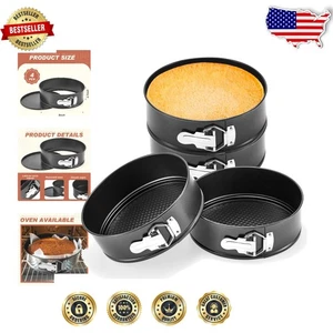 4er Set Antihaft 8 Zoll Springform Pfannen - Ideal für Käsekuchen Backen Eleganz - Bild 1 von 9