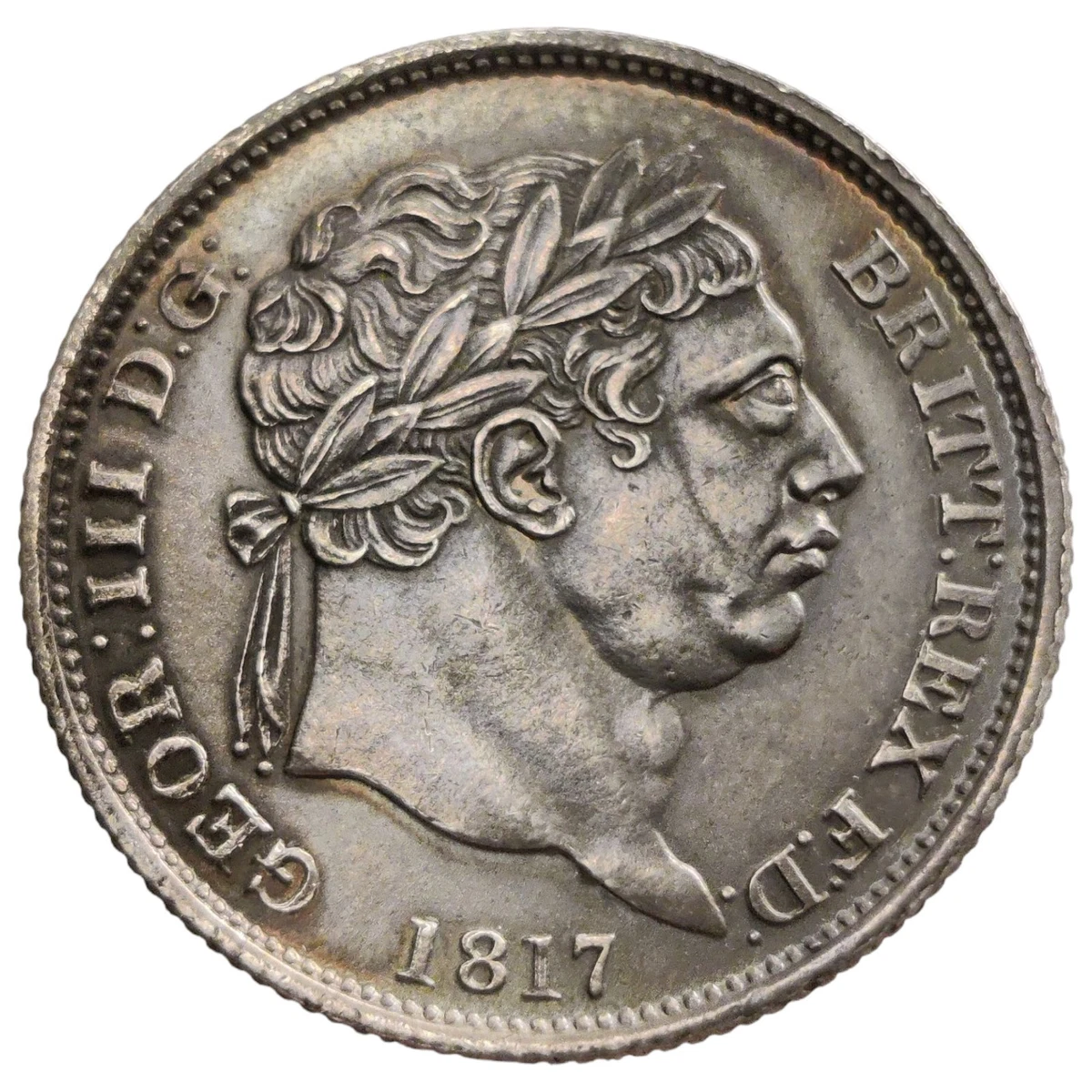 1817年 イギリス「ジョージ3世 シリング銀貨（Shilling）」MS65 1817年 イギリス「ジョージ3世 シリング銀貨（Shilling）」MS65 ☆MS65