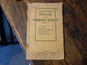 VINTAGE OPERATION MANUAL FOR MORRIS EIGHT SERIES E GOOD CONDITION CLASSIC CAR - Picture 1 of 5