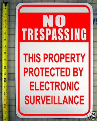 LETRERO ALUMINIO VIGILANCIA ELECTRÓNICA 12"X18" SIN INTRUSIÓN estilo c Foto 1 de 3