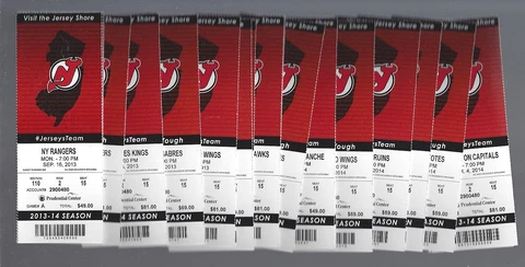 JAROMIR JAGR MILESTONE 2013-2014 NHL NEW JERSEY DEVILS FULL HOCKEY TICKET LOT Cover