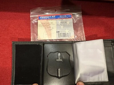 Perfect Fit Trifold Leather Badge Wallet Recessed Cut fits Blackington B41 B41A - Image 1 of 3