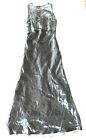 Y2K Vintage Michaelangelo Silver Shimmer Sleeveless Formal Evening Gown Size 4