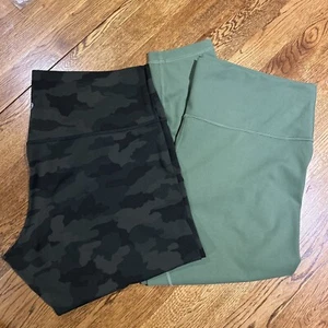 2 Pair- Lululemon Womens Align + Wunder Train Crop Leggings Plus Likenew Size 20 - Picture 1 of 15