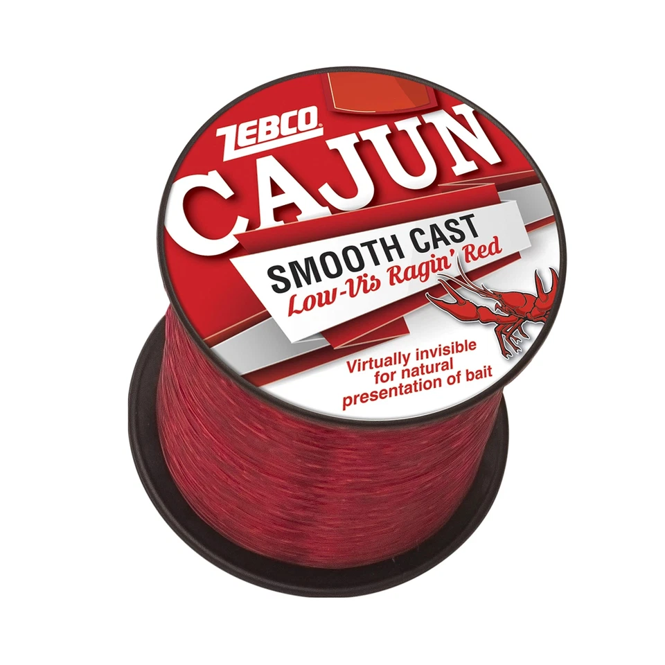 Zebco Cajun Line Smooth Cast Fishing Line, Low Vis Ragin' Red 1850-yard/6-pound - Image 1 of 1