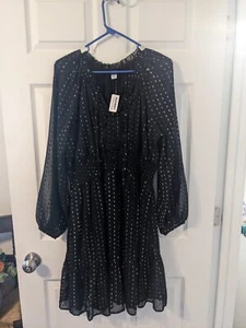 Old Navy BlackMaternity Dress Size Large Long Sleeve, Sparkles  - Picture 1 of 1