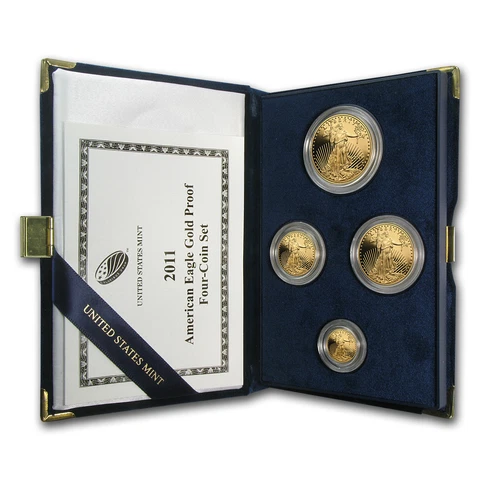 2011-W 4-Coin Proof Gold American Eagle Set (w/Box & COA) - SKU #62578 Cover