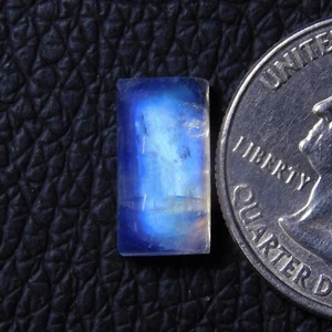 Baguette Shape AAA Rainbow Moonstone Cabochon Gemstone 13.4x7x6.4mm 6.15Ct - Picture 1 of 3