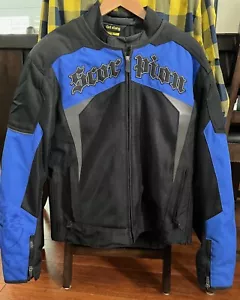 NEW Scorpion EXO Motorcycle Jacket Black/Blue - Large - Picture 1 of 8