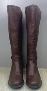 Bota de cuero marrón con cremallera hasta la rodilla G by Guess para dama - talla 9M para mujer - Imagen 1 de 11