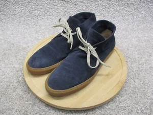 Barneys NY Mens 11 M Chukka Sneaker Shoe Blue Suede Lace Up Ankle Made in Italy - Picture 1 of 9