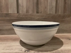 Pfaltzgraff Large Bowl Blue With Navy Blue Trim Stoneware - Picture 1 of 6