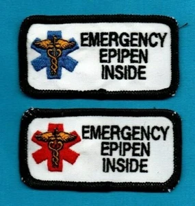 EMERGENCY EPIPEN INSIDE 1.5" X 3" Service Dog vest patch  - Picture 1 of 1