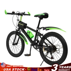 20 Inch Child Bike Mountain Bike Carbon Steel Bicycle 7-Speed City Bike Green US - Picture 1 of 19