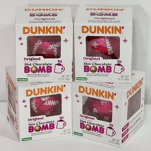 4 Dunkin Hot Chocolate Bombs Original 1,6 Oz Belgian Chocolate Valentines Pink  - Bild 1 von 7