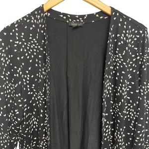 J. Jill Wearever Collection Open Front Cardigan Duster Black Print M Medium - Picture 1 of 6