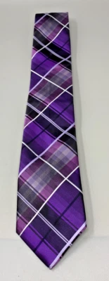 Corbata a cuadros Arrow púrpura/negro/plateada Foto 1 de 3