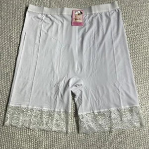 Nuovo ANGELINA sottopantaloni donna 4XL bianco mutandine vita alta pizzo raso sensazione - Foto 1 di 9