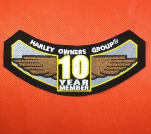 HOG Harley Davidson Owners Group 10 Year Member Rocker Jacket Patch HD - Picture 1 of 3